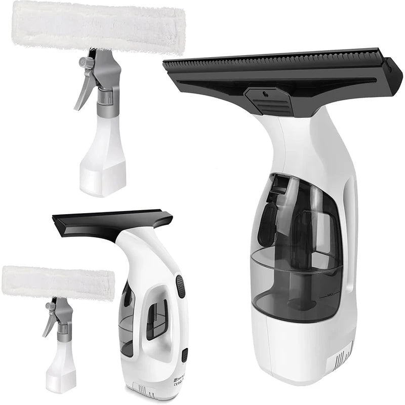 Cordless Window Vacuum with Spray Bottle – Streak-Free Windows & Condensation Remover