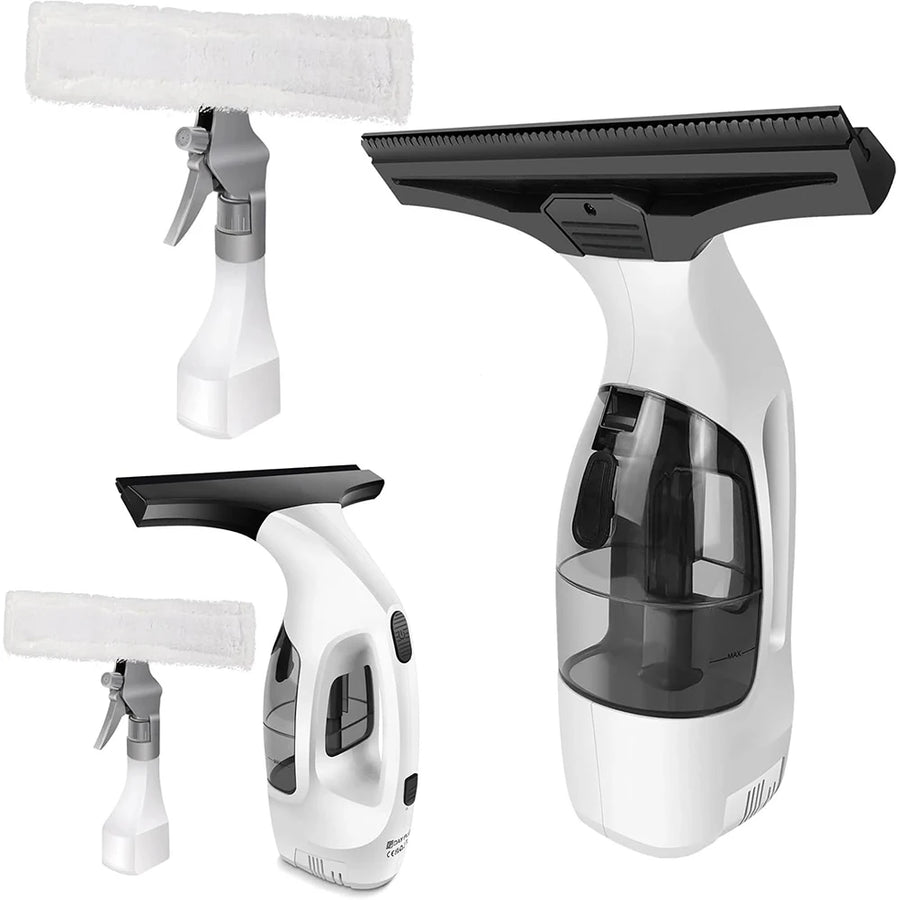 Cordless Window Vacuum with Spray Bottle – Streak-Free Windows & Condensation Remover